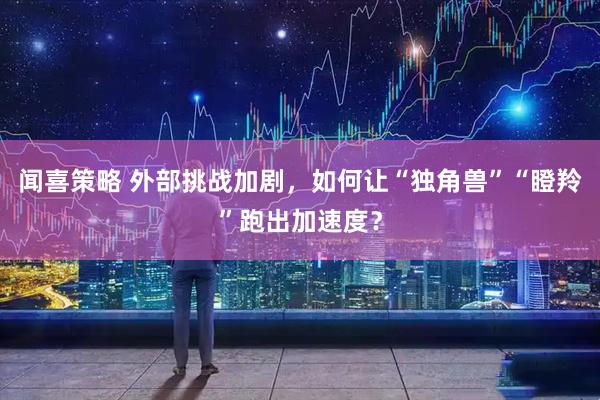闻喜策略 外部挑战加剧，如何让“独角兽”“瞪羚”跑出加速度？