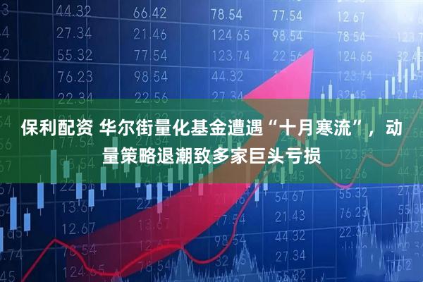 保利配资 华尔街量化基金遭遇“十月寒流”，动量策略退潮致多家巨头亏损